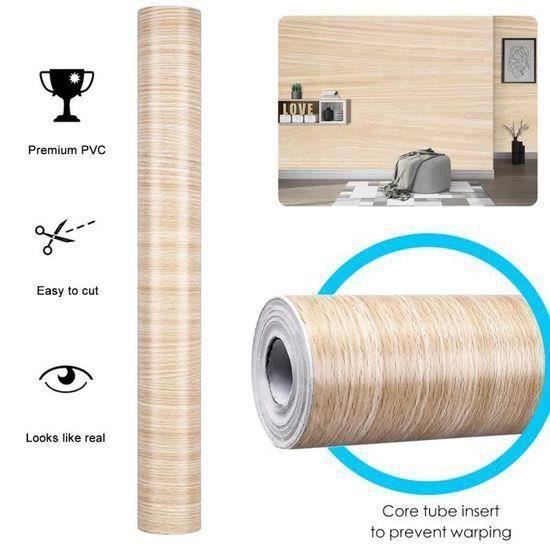 Decotalk Film Adhésif Pour Meubles Bois 40X300cm Papier Peint Adhésif Imitation Bois Noyer Brun Foncé Pour Meubles Cuisine Murs Stickers Auto Adhésif