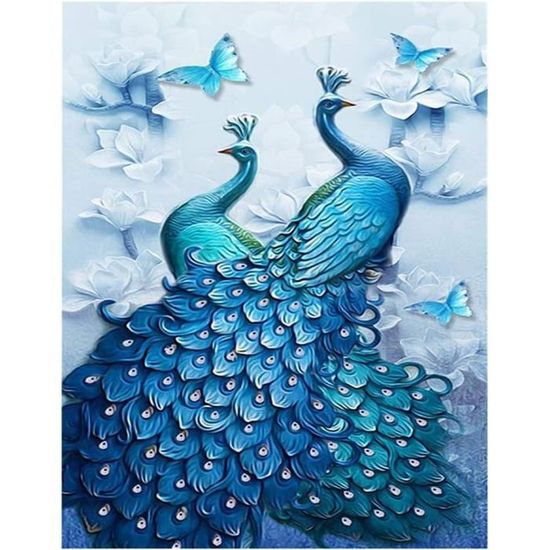 Kit Peinture Diamant 5D Grand Requin Blanc - 30x40cm - DIY Déco Murale - Perles Strass Brillantes - Sans Cadre