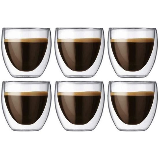 Coffret de tasses à café pour 6 personnes avec plateau en bambou Karaca, 90  ml, rouge - KARACA France
