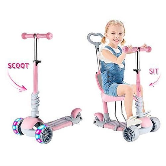 Scooter Enfant 5 En 1 Enfants Trottinette Bebe Trottinette Reglable Pour Les Tout Petits De 1 A 6 Ans Garcons Filles Soutenant 5 Cdiscount Jeux Jouets