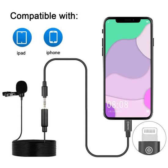 MAONO AU-411 Microphone Lavalier USB-A Omnidirectional Avec Prise Casque 3,5mm - Idéal Podcast Et Visioconférence
