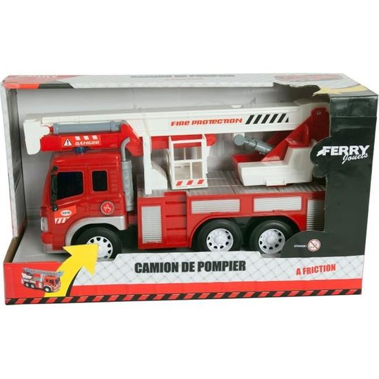 Jouet 1er âge - Petit camion de pompier à friction en plastique