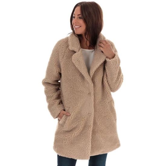 Manteau Only Aurelia Sherpa Pour Femme En Cr me. Sable Cdiscount