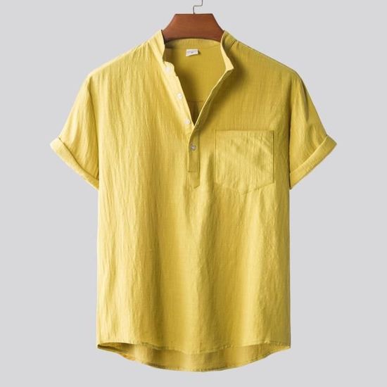 Chemise De Plage, Patchwork De Couleur Contrastée Pour Homme