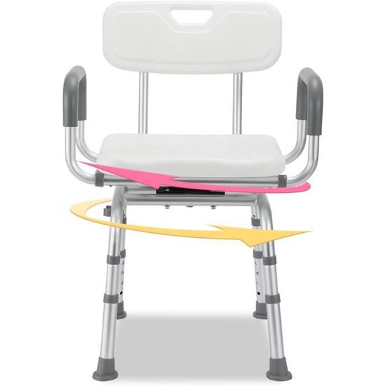 Chaise de bain réglable en hauteur - Siège de douche antidérapant - Capacité de 150 kg
