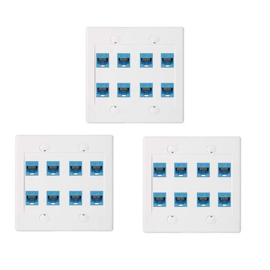 Tbest Plaque Murale Prise HDMI Multimedia 6 Ports TV F CAT6 Pour Maison - TV Son Photo