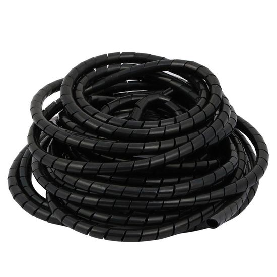Gaine Spirale 6mm Pour Câbles - Noir - 20m - Lumonic - Diamètre Ajustable 4-50mm
