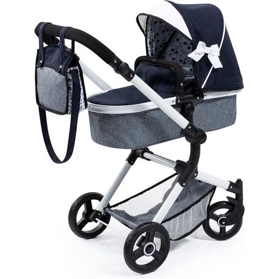 Bayer Design Doll pram Neo Vario with bag blue/white au meilleur prix sur