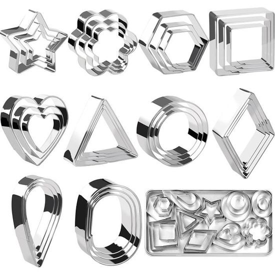 30 Mini Emporte-pièces Inox - Pour Biscuits, Pâte Polymère, Fondant