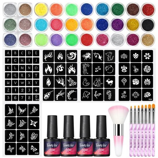 Lot De 30 Mini Pochoirs Mer Pour Tatouages à Paillettes - Marque Dazzle - Neuf