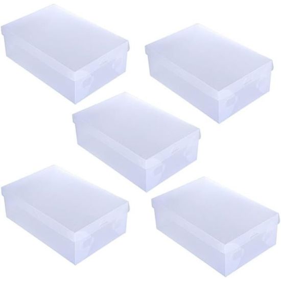 Lot De 6 Boîtes De Rangement Pour Chaussures Empilables En Plastique