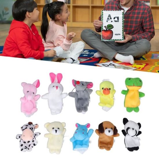 10 Marionnettes à Doigts Animaux - Grenouille, Hippo, Canard... - Jouet éducatif, Storytelling - 1