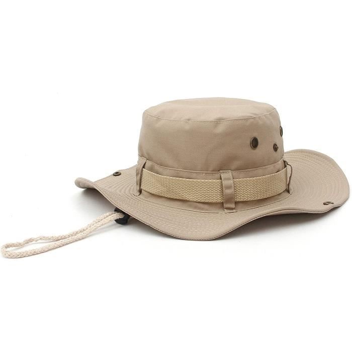 Protection UV 50 Chapeau De Soleil Femme - Protection UPF50 - Rabat Nuque Et Trou Queue De Cheval - Pliable - Beige Chapeau Rabat Nuque