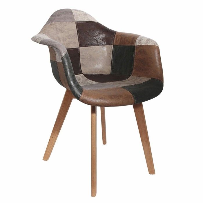 Fauteuil scandinave Patchwork gris Autres Gris
