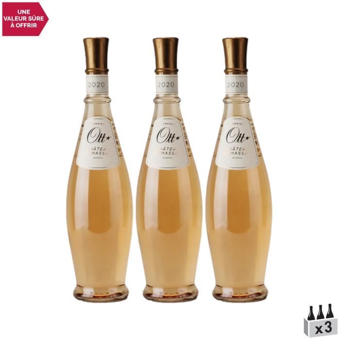 Bandol Château de Romassan Coeur de Grain Rosé 2020 - Lot de 3x75cl - Domaines OTT - Vin AOC Rosé de Provence - Cépages Cinsault, Gr