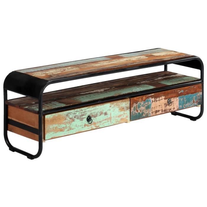 Moderne⭐- Meuble TV Bas Armoire Tele Banc TV Table pour Salon-Séjour 120 x 30 x 40 cm Bois de récupération massif⭐9268