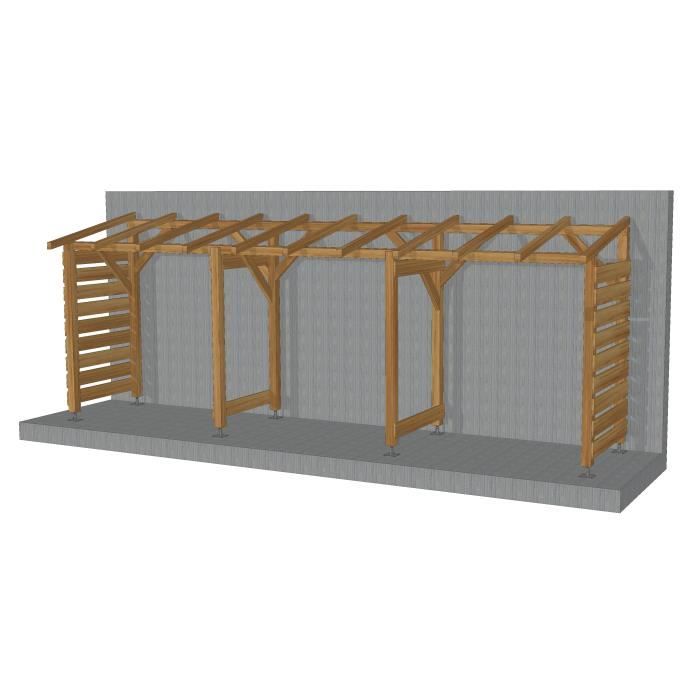 Abri fumeur Jardinatoire model Cl3 non couvert Sans fond - Marron - 6m