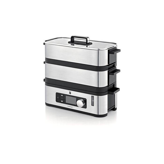 WMF 415090011 - KITCHENminis - Cuiseur Vapeur Inox - Deux étages avec programmes de cuisson