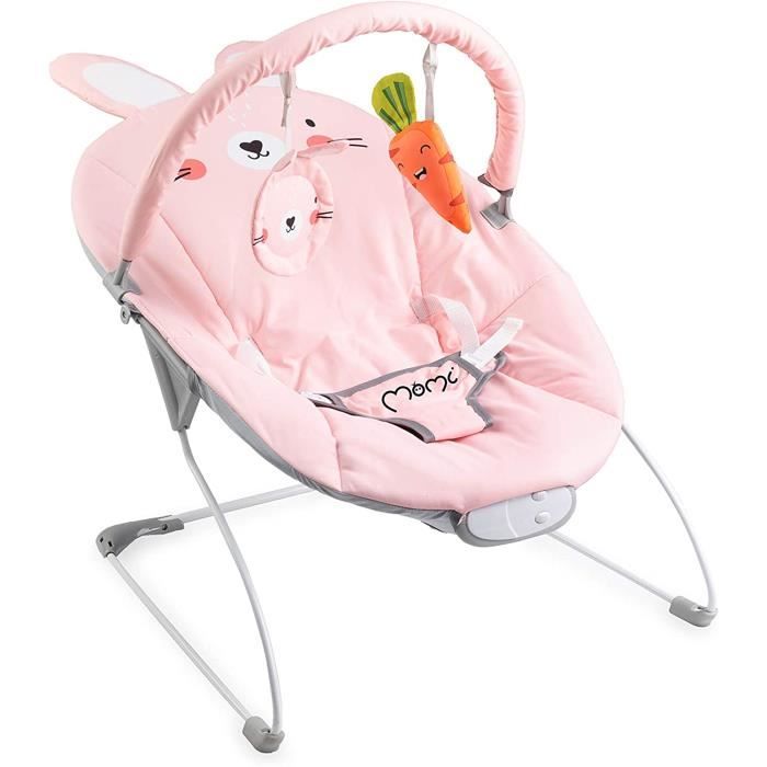 GLOSSY balancelle pour bébés jusqu’à 9 kg, rembourrage souple, cadre métallique, pieds antidérapants, ceinture - 1.7 kg, 58x49x53 cm