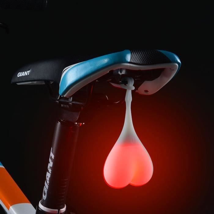 Feu arrière en forme de coeur en vélo - Lumière arrière de sécurité en vélo à LED - Convient à tous les vélo - rouge