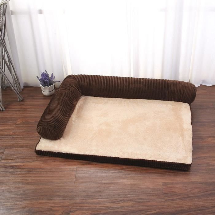 Corbeilles,Grand chien lit canapé chien chat animal de compagnie coussin tapis pour grands chiens en - Type Chocolate-L(90x70x20cm)