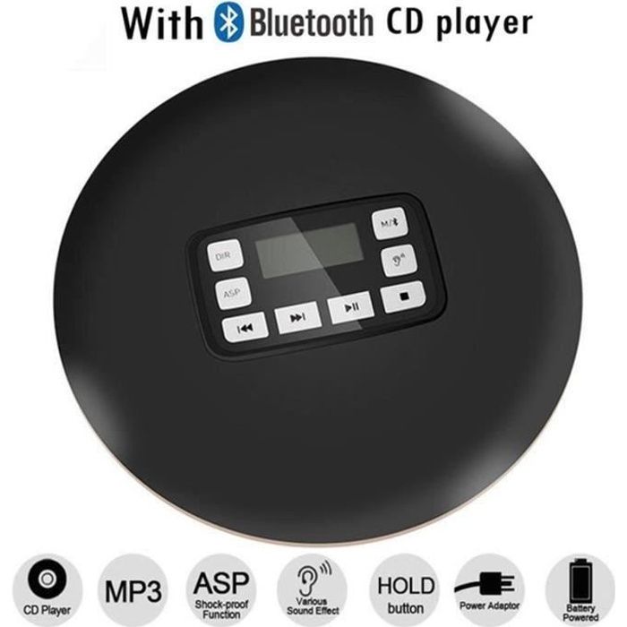 HOTT CD611T Bluetooth Mini portable professionnel CD Walkman Student Accueil Anglais Écoute Lecteur CD Noir
