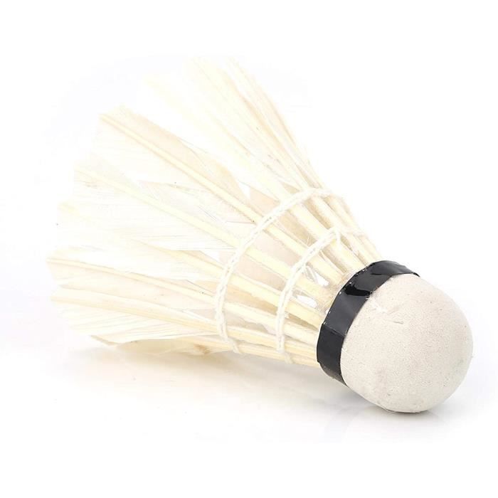 balles de badminton, badminton, 12 pcs lot plume blanche balles de badminton volants accessoire d'entraînement de sports de plein