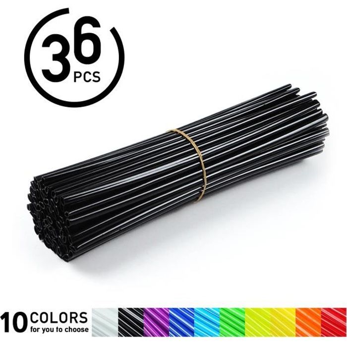 36Pcs 17cm Noir Couvres Rayons Universel Roue Rai Spoke Protecteur pour Motocross Moto Enduro Vélo