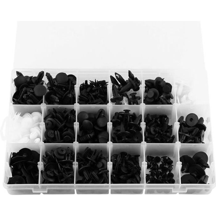 415 Pcs Rivet Clips Plastique, Keenso Clips Agrafe Fixation de Protection Panneaux de Portes / Pare-chocs Kit de Retenue