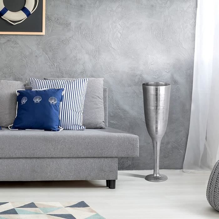 Rafraîchisseur à Champagne sur Pied XXL Aluminium Argent 90 cm Seau à Glace Champagne Vin Refroidisseur à Bouteille Supporter C 138