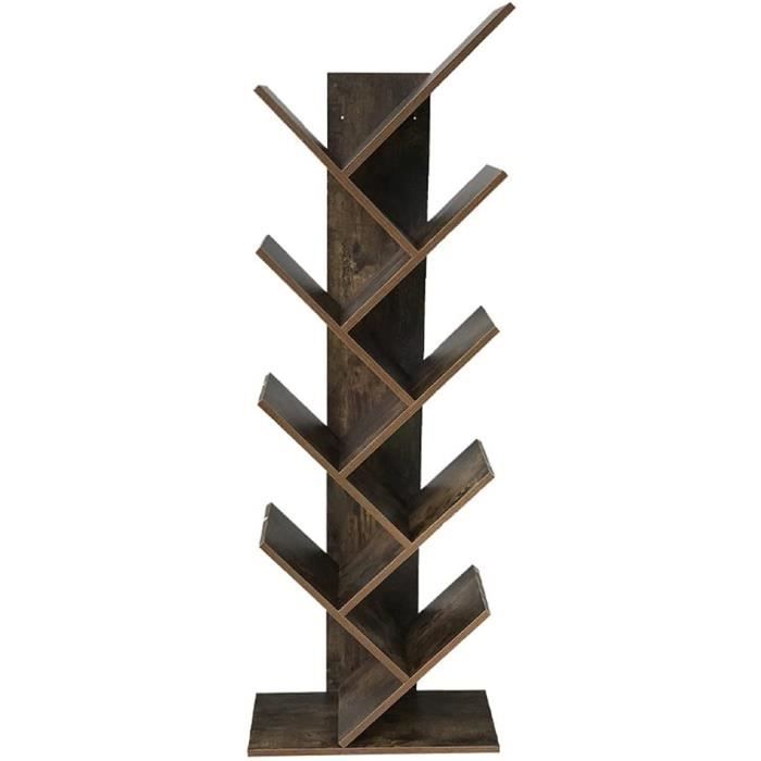 Bibliothèque D'arbre À 8 Étagères, Rangement Simple Pour Petite Bibliothèque, Pas Facile À Déformer, Avec Étagères En Bois Pour560
