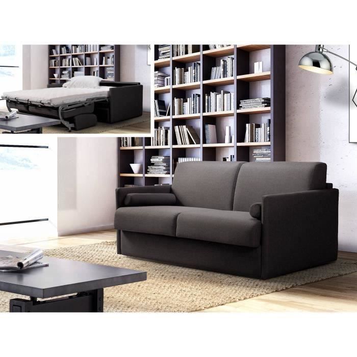 Roma - Canapé 3 places convertible - ouverture express - couchage quotidien Couleur - Gris foncé