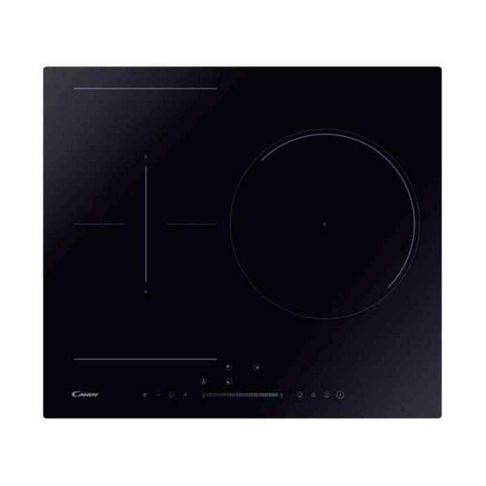 CANDY Plaque de Cuisson Induction 3 Foyers 7400W Fonction Slider 5,5 Noir