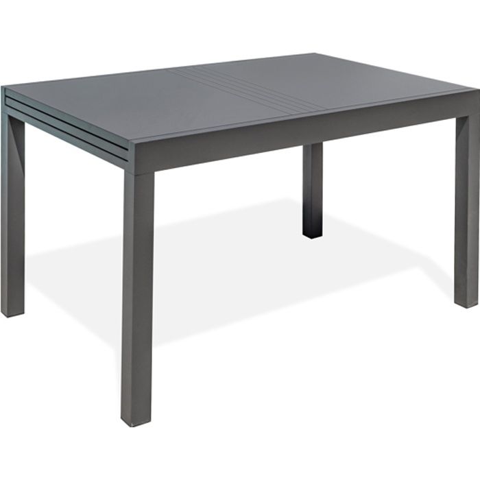 Table de jardin GASTON (135/270x90 cm) avec rallonge intégrée en aluminium - GRIS ANTHRACITE
