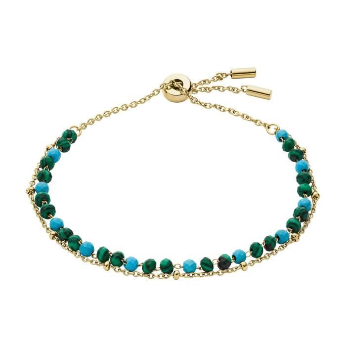 Bracelet - FOSSIL - Bracelet Fossil Modern Meadows malachite turquoise - Couleur de la matière:Jaune