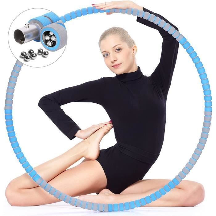 Cerceau Hula Hoop Fitness BLEU Rembourré Lesté Exercice Cardio Abdos Minceur Programme Sport Perte de Poids rapide Brule Graisse