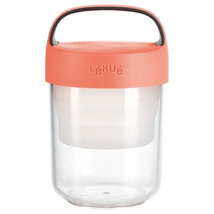 Lékué Boite repas Jar to go 400 ml Rose - 8420460012641