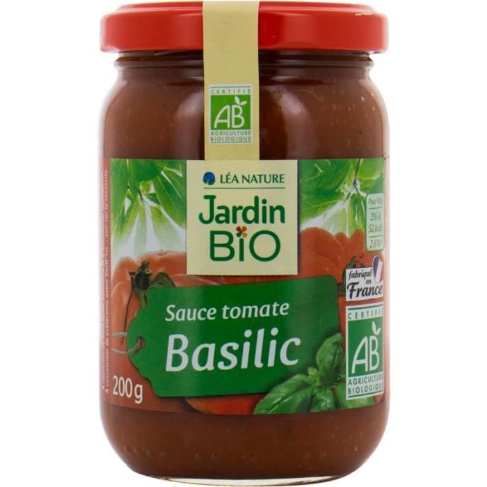 Sauce tomate au basilic bio 200 g Jardin Bio