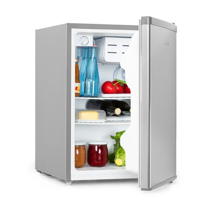 Klarstein Cool kid mini - réfrigérateur 66l avec freezer 4l - refroidissement par compression - 42 db - inox argent
