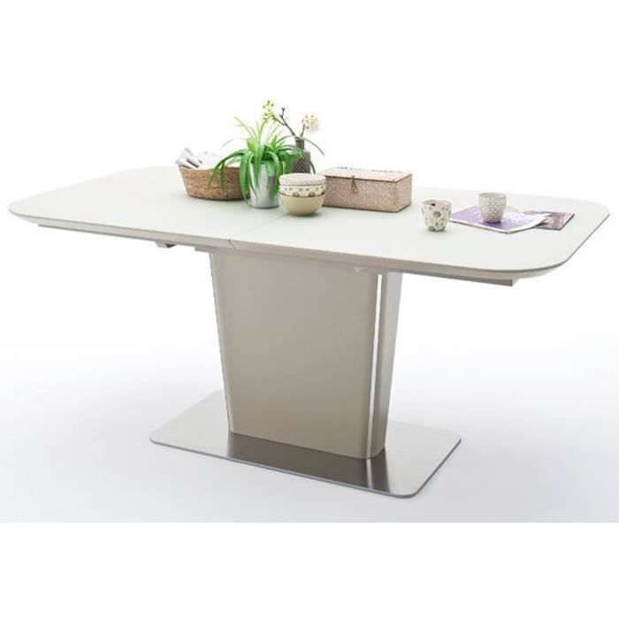 Table à manger extensible laqué taupe mat - 180-230 x 76 x 95 cm