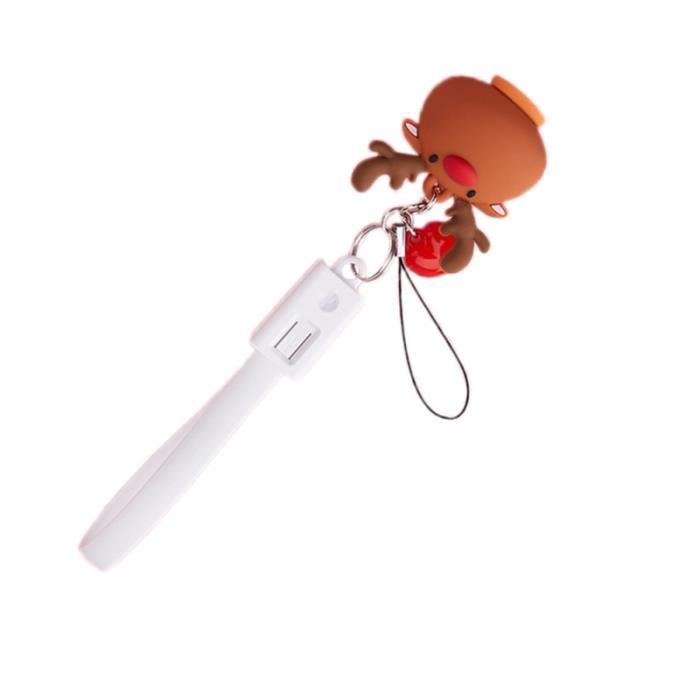 Creative Type Multifunction Two in One Charging Cable Mobile Phone Pendant Brown (Elk White Line) CASQUE - ECOUTEURS
