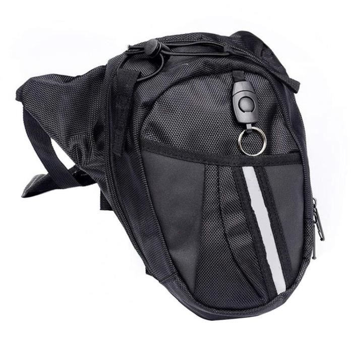 Sac à jambe Pochette Fanny Pack Taille Noir avec fermeture à glissière Noël pour hommes en plein air multi-poche