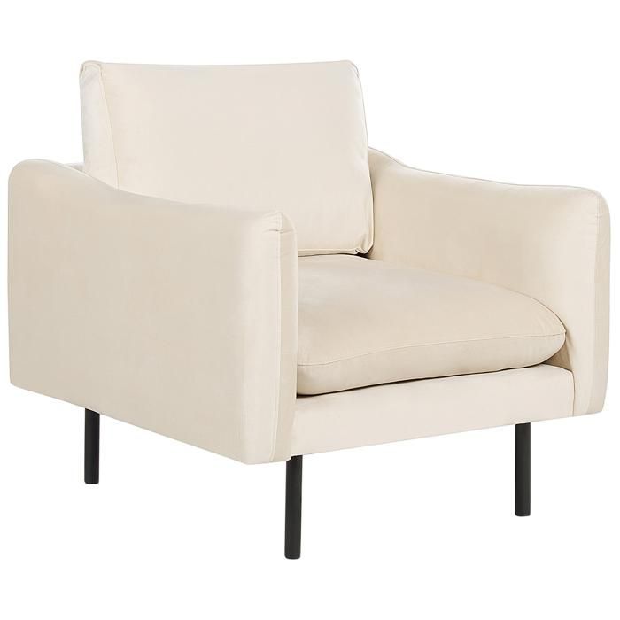 Fauteuil en velours beige clair VINTERBRO Fauteuil en velours beige clair VINTERBRO