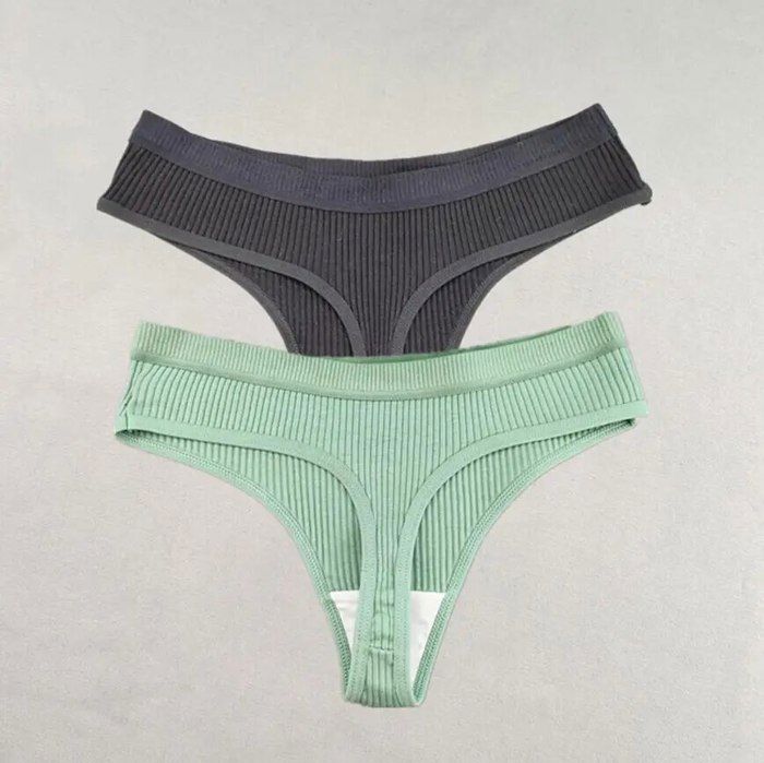 Lot De 5 Ou 10 Strings Coton Femme - Noir, Blanc, Nude - Taille XS à 3XL