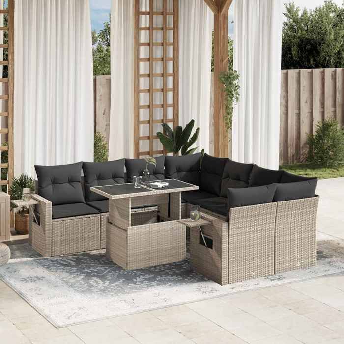 vidaXL Salon de jardin 9pcs Résine Tressée - vue 7