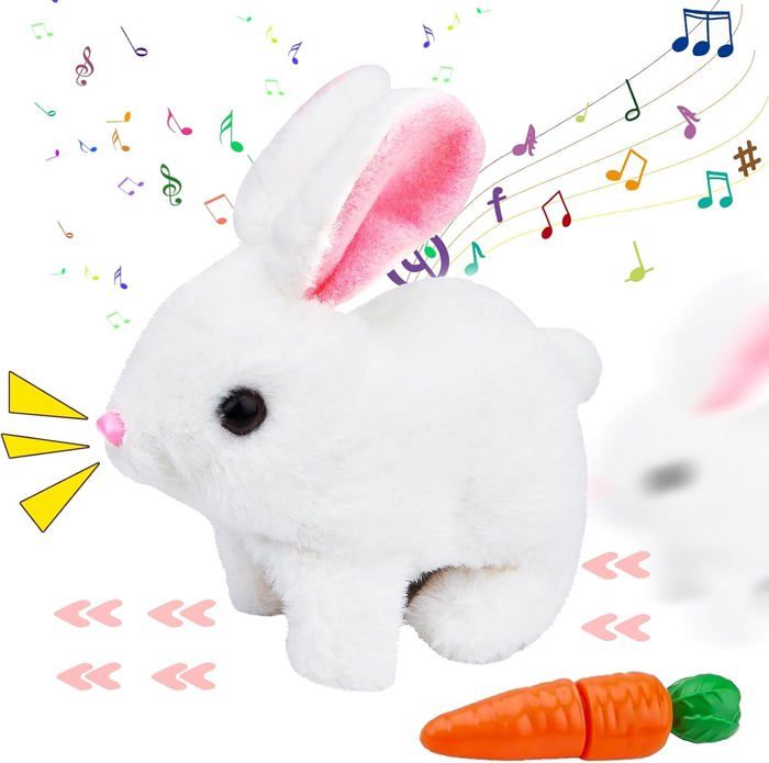 Meilleurs prix pour Lapin interactif,Lapin rebondissant, jouet interactif lapin avec des sons et des mouvements de marche animée,oreilles de