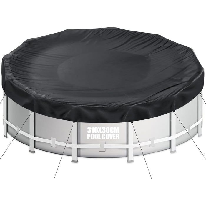 Sekey Bache Piscine Ronde Spéciale Piscines à Cadre Métallique Rond Avec Lanières Ajustables Et Velcro Antivent Et Anti Poussiere Toile Dense Resistante Aux Dechirements 244 Cm Noir 87701609