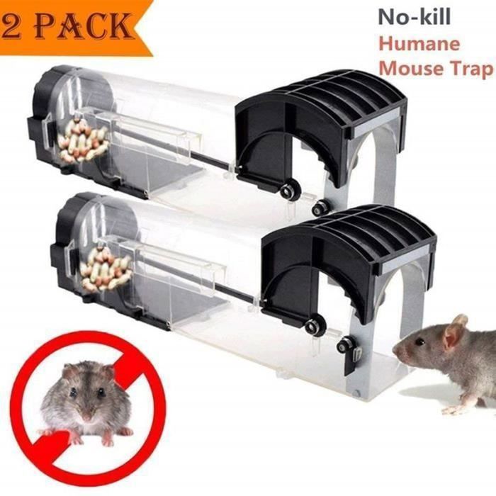 2 Pièges à Souris Vivants Sans Cruauté - Portes Renforcées, Appât Inclus, Sensible, Réutilisable, Pour Maison, Garage, Jardin
