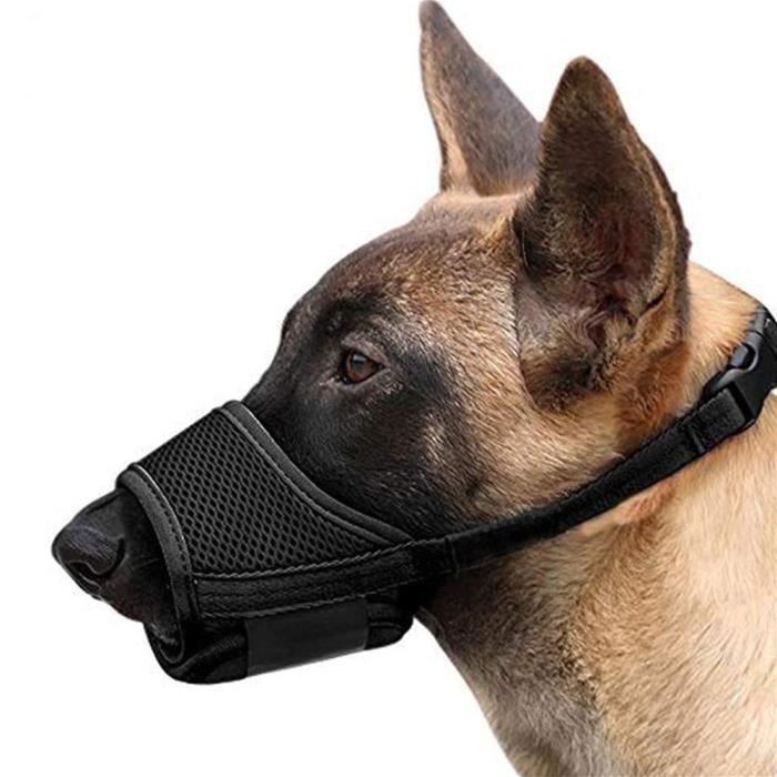 Comparer les prix de Muselière pour Chien - Ajustable en Nylon Respirant - Anti-Aboiement - Anti-Morsure - Taille L