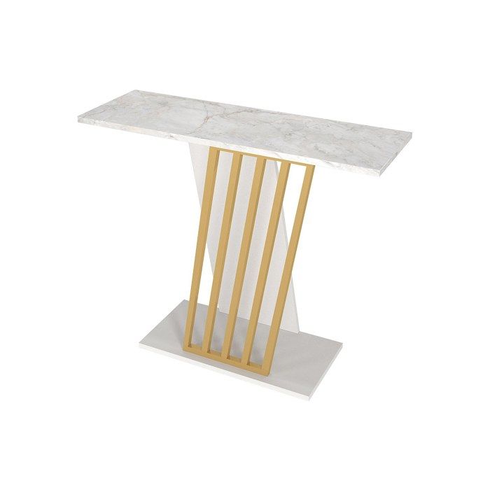 Console - Effet marbre blanc et doré - ORSONA